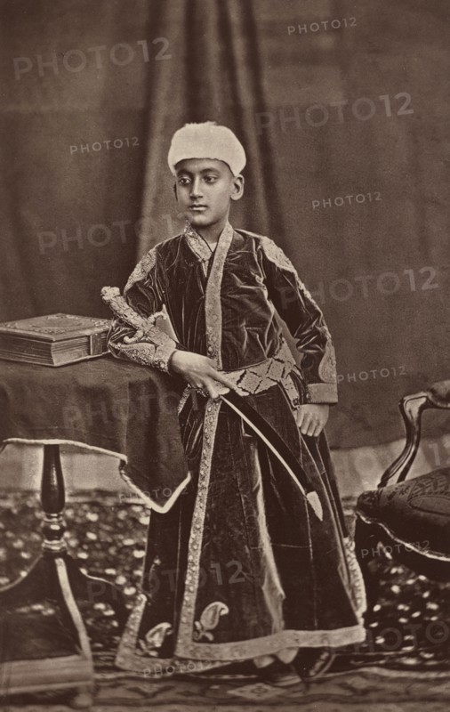 The Nizam of Hyderabad; Bourne & Shepherd, English, founded 1863, London, England; 1877; Woodburytype; 19 x 12 cm