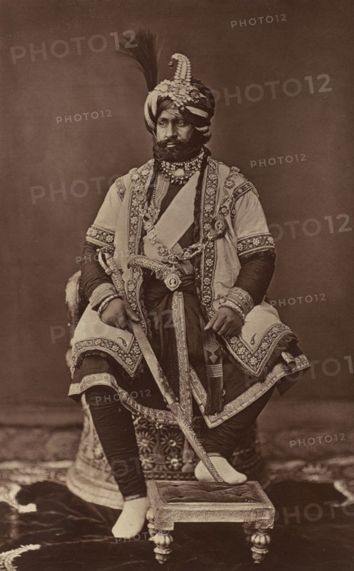H.H. The Maharaja of Jammu and Kashmir, G.C.S.I; Bourne & Shepherd, English, founded 1863, London, England; 1877; Woodburytype