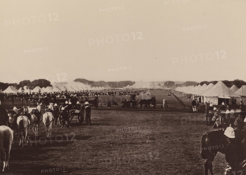 H.E. The Viceroy's Camp; Bourne & Shepherd, English, founded 1863, London, England; 1877; Woodburytype; 13 x 18 cm
