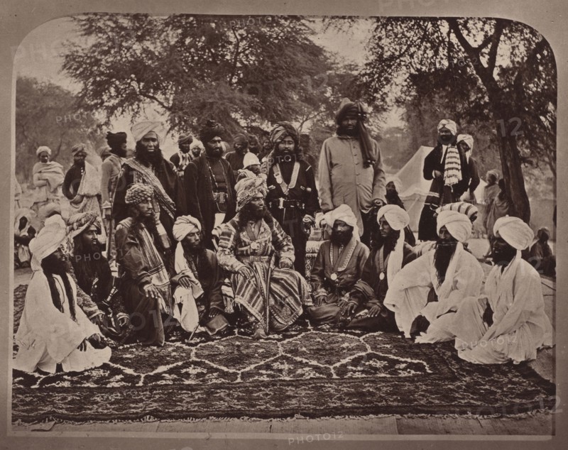 The Khan of Khelat - Chiefs and Ministers; John Burke, British, active 1860s - 1870s, London, England; 1877; Woodburytype
