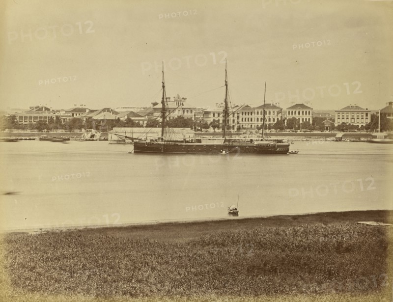 Facing the Bund, Shanghai; Unknown maker; Shanghai, China; 1870 - 1880; Albumen silver print