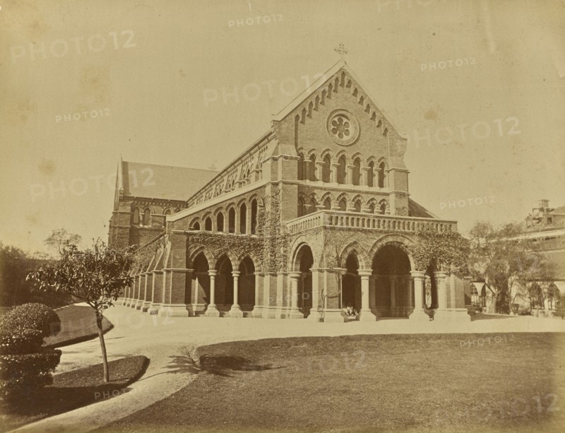The Cathedral, Shanghai; Unknown maker; Shanghai, China; about 1870; Albumen silver print