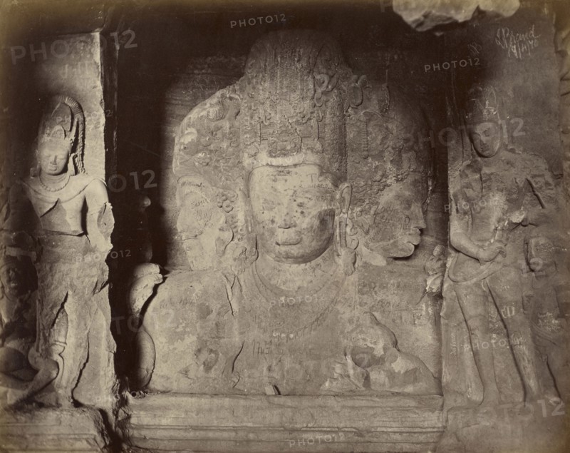 Brahma, Vishnu, Shiva, Bombay; possibly Samuel Bourne, English, 1834 - 1912, Bombay, India; about 1869; Albumen silver print