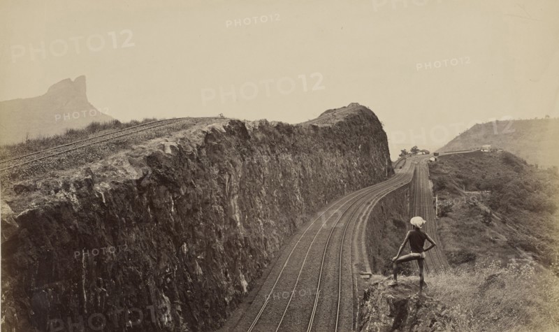 The Reversing Station, Bhor Ghât Railway, Poonah; possibly Samuel Bourne, English, 1834 - 1912, Poonah, India; about 1869