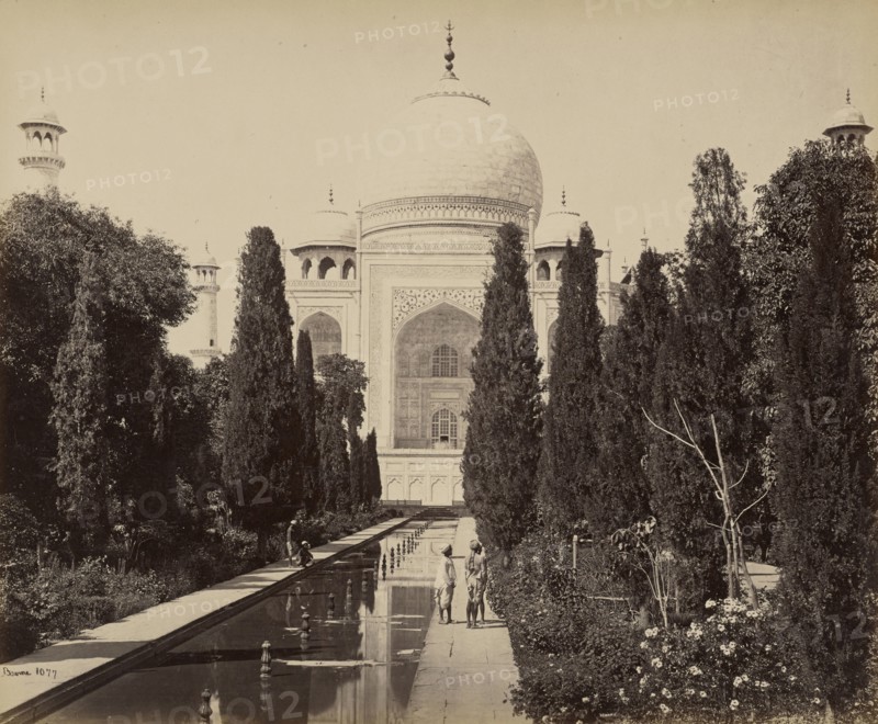 The Taj, Agra; Samuel Bourne, English, 1834 - 1912, Agra, India; 1865 - 1866; Albumen silver print