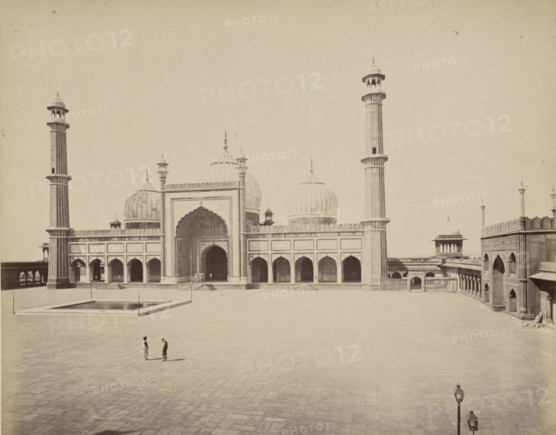 The Jumma Musjid, Delhi; Samuel Bourne, English, 1834 - 1912, Delhi, India; about 1866; Albumen silver print