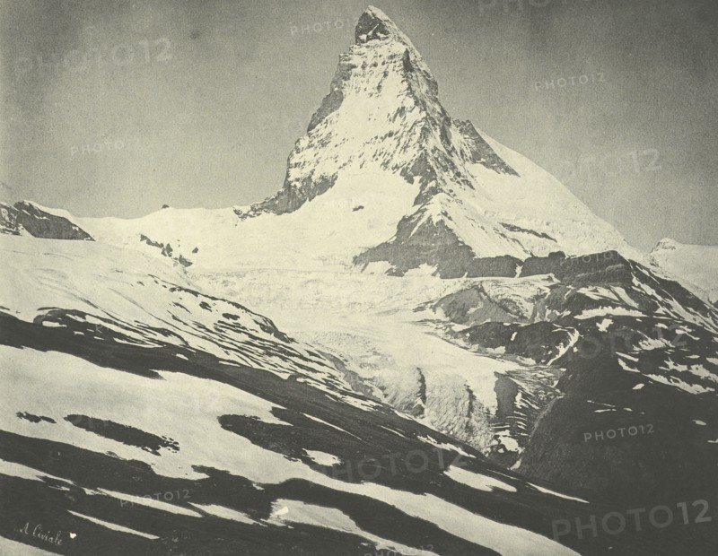 Le Grand Cervin ou Matterhorn 4482 M; Aimé Civiale, Italian, 1821 - 1893, Print by Jean-Dominique Gustave Arosa French