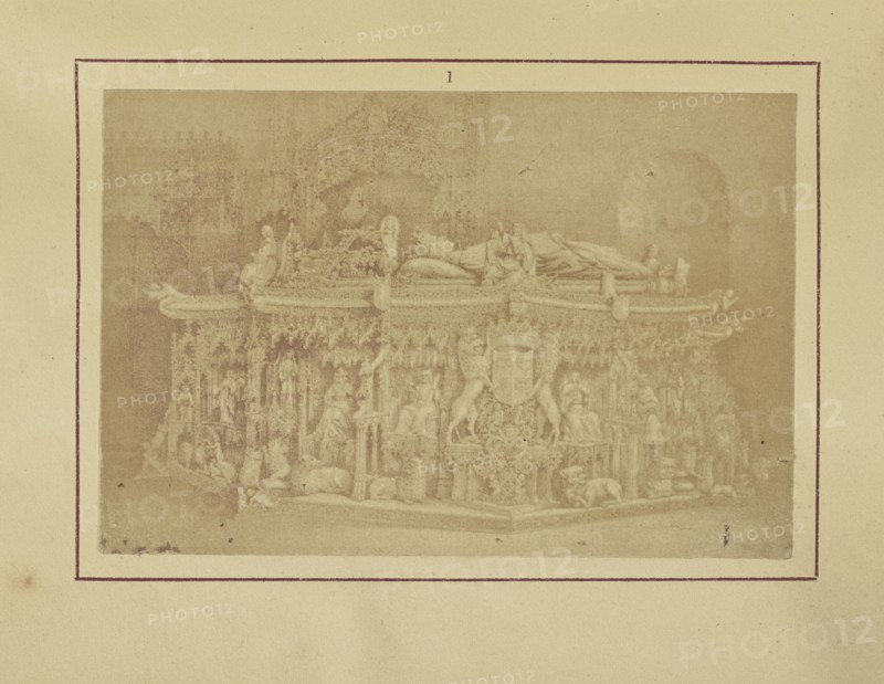 Marble Tomb of King Don Juan II in the Chartreuse of Miraflores near Burgos; Nikolaas Henneman British, 1813 - 1893, London