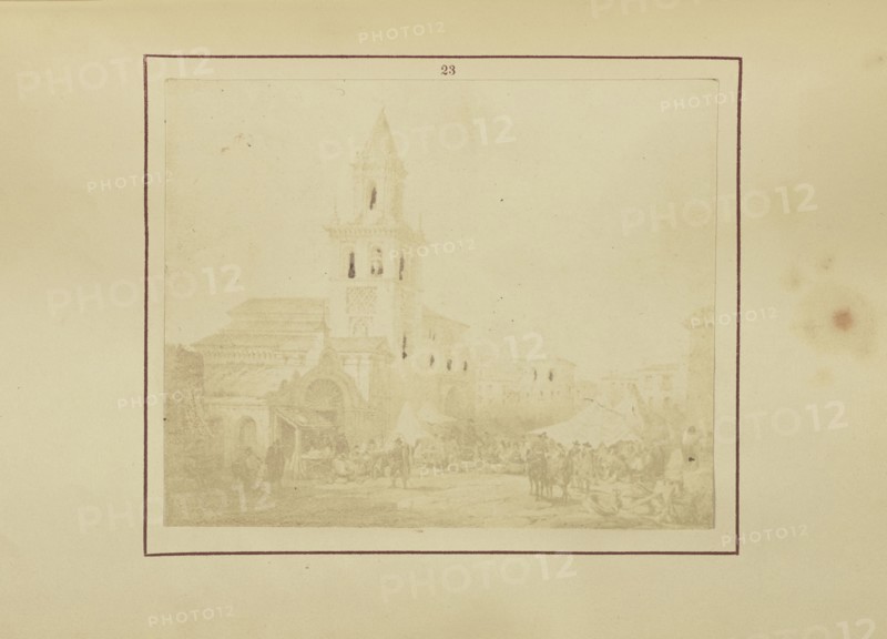 View of the Church of All Saints and the Feria at Seville; Nikolaas Henneman, British, 1813 - 1893, London, England; 1847