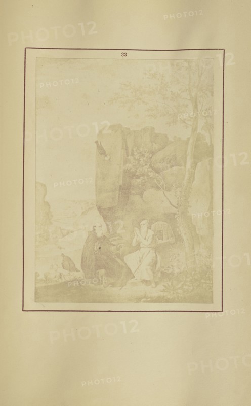 St. Paul the First Hermit, and St. Anthony the Abbot; Nikolaas Henneman, British, 1813 - 1893, London, England; 1847; Salted