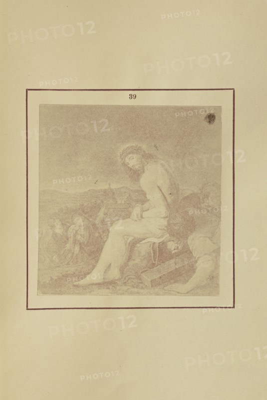 Our Lord at Calvary; Nikolaas Henneman, British, 1813 - 1893, London, England; 1847; Salted paper print; 7 × 6.7 cm