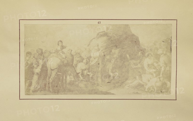 Moses Striking the Rock in Horeb; Nikolaas Henneman, British, 1813 - 1893, London, England; 1847; Salted paper print