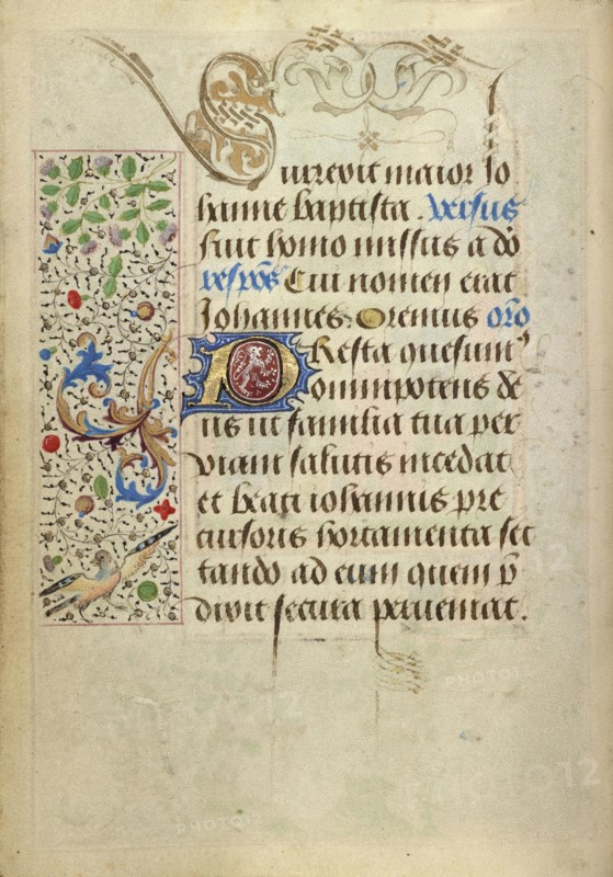 Decorated Text Page; Nicolas Spierinc, Flemish, active 1455 - 1499, Antwerp, illuminated, Belgium; 1469; Tempera colors, gold
