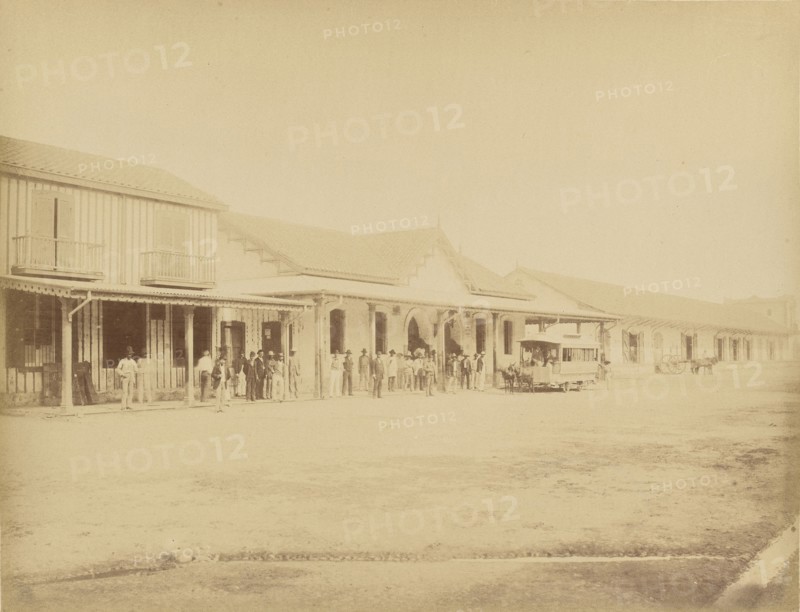 Mexico. Station of Vera-Cruz, Mexican Railroad; Abel Briquet, French, 1833 - ?, Veracruz, Mexico; 1860s - 1880s; Albumen silver