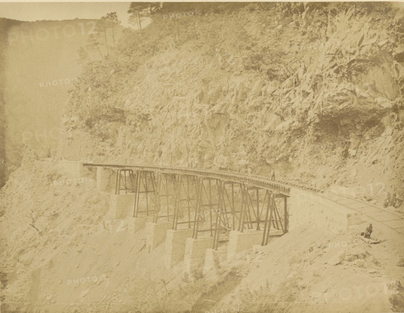 Mexico. Viaduct in the Infernal Ravine, Mexican Railroad; Abel Briquet, French, 1833 - ?, Mexico; 1860s - 1880s; Albumen silver