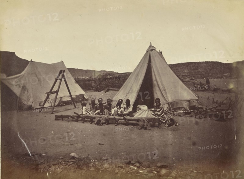 Abyssinia. Thieves in Stocks at Senafe; Ronald Ruthven Leslie-Melville, Scottish,1835 - 1906, Ethiopia; about 1867 - 1868