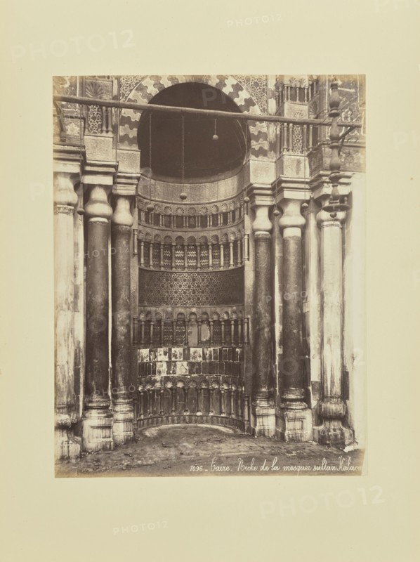 Caire - Niche de la mosquée sultan sic Kalaoun; Félix Bonfils, French, 1831 - 1885, 1870s; Albumen silver print