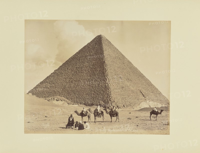 Grande pyramide de Chéops; Félix Bonfils, French, 1831 - 1885, 1870s; Albumen silver print
