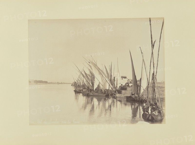 Port de Boulac près du Caire; Félix Bonfils, French, 1831 - 1885, 1870s; Albumen silver print