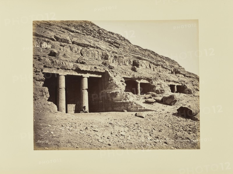 Grotte de Béni-Hassan, égypte; Félix Bonfils, French, 1831 - 1885, 1870s; Albumen silver print