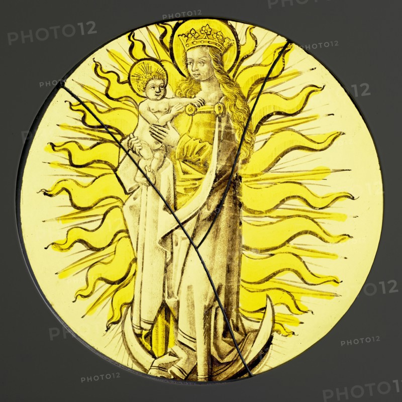 The Crowned Virgin and Child as The Apocalyptic Woman Clothed in the Sun; German; Middle Rhine?, Germany; late 15th century