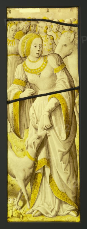 A Fragment from The Triumph of Chastity over Love; South Netherlandish; Antwerp, ?, Belgium; about 1525–1530; Colorless glass