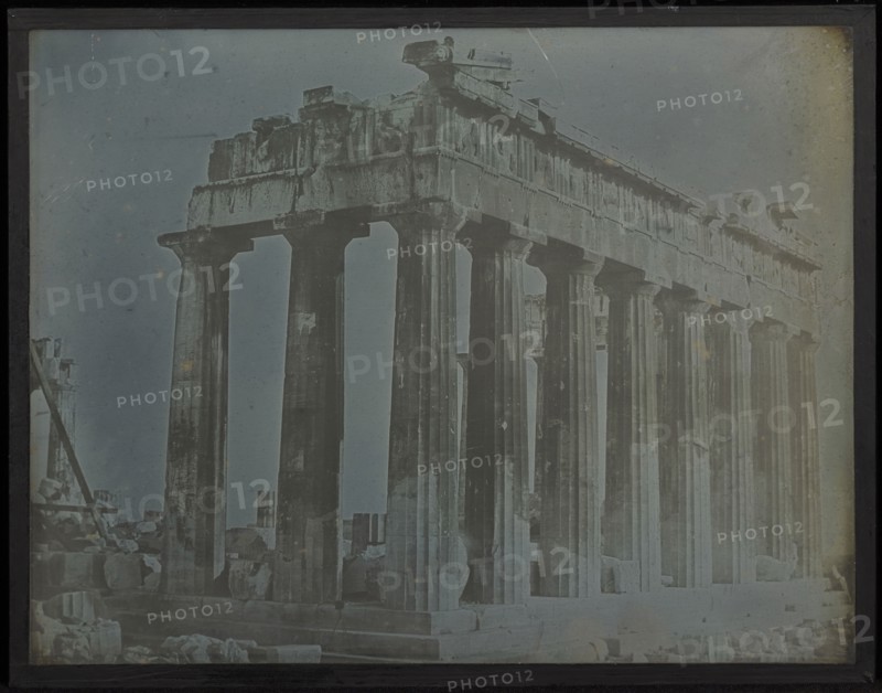 Facade and North Colonnade of the Parthenon on the Acropolis, Athens; Joseph-Philibert Girault de Prangey, French, 1804 - 1892