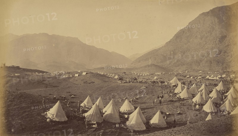 Tents in desert camp; John Burke, British, active 1860s - 1870s, Afghanistan; 1878 - 1879; Albumen silver print