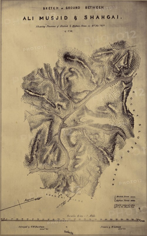 Sketch of Ground between Ali Musjid and Shahgai; John Burke, British, active 1860s - 1870s, Afghanistan; November 21, 1878