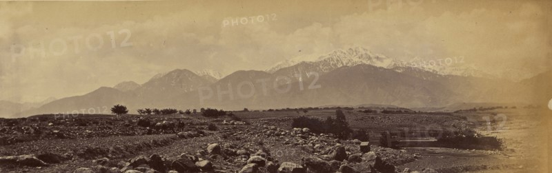 Panoramic desert landscape; John Burke, British, active 1860s - 1870s, Afghanistan; 1878 - 1879; Albumen silver print