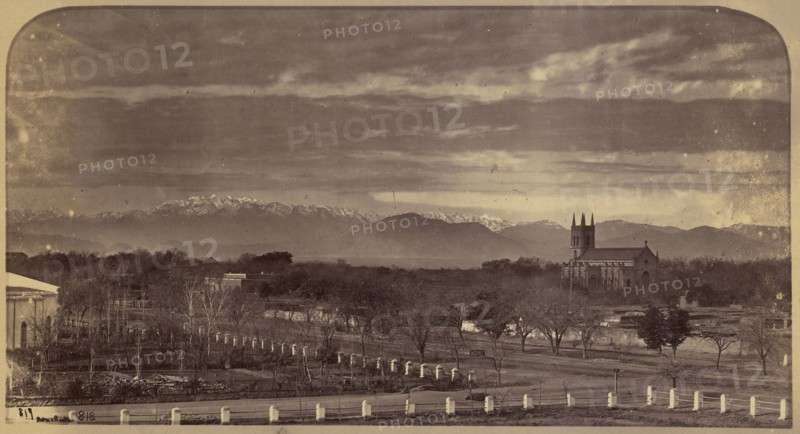 General View from Above the 3rd B.C. Mess Looking Towards the Church; Baker & Burke, John Burke, British, active 1860s - 1870s