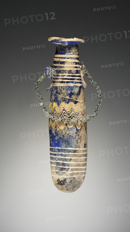 Alabastron; Olbia, perhaps, Ukraine; 6th - 4th century B.C; Glass and bronze; 12.5 cm, 4 15,16 in