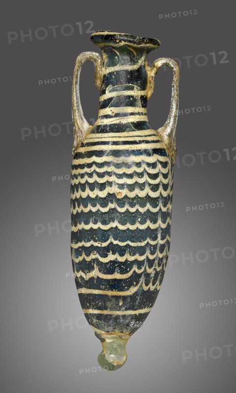 Amphoriskos; Eastern Mediterranean; 2nd - 1st century B.C; Glass; 14.6 cm, 5 3,4 in