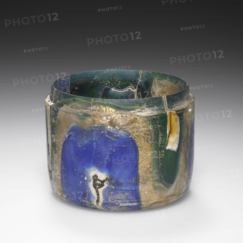 Gold Band Pyxis, missing lid, Eastern Mediterranean or Italy; end of 1st century B.C. - beginning of 1st century A.D; Glass