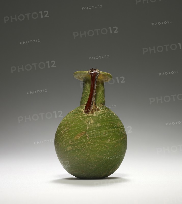Two-Handled Flask; Eastern Mediterranean or Italy; 1st century; Glass; 7.8 cm, 3 1,16 in