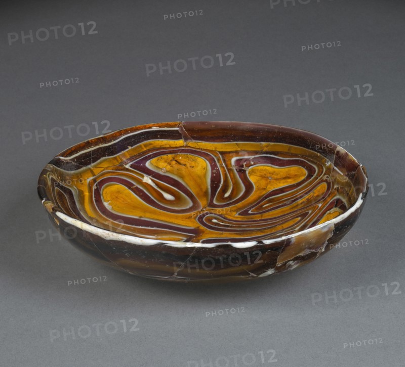 Agate Glass Bowl; Eastern Mediterranean; end of 1st century B.C. - 1st century A.D; Glass; 2.8 x 12.6 cm, 1 1,8 x 4 15,16 in