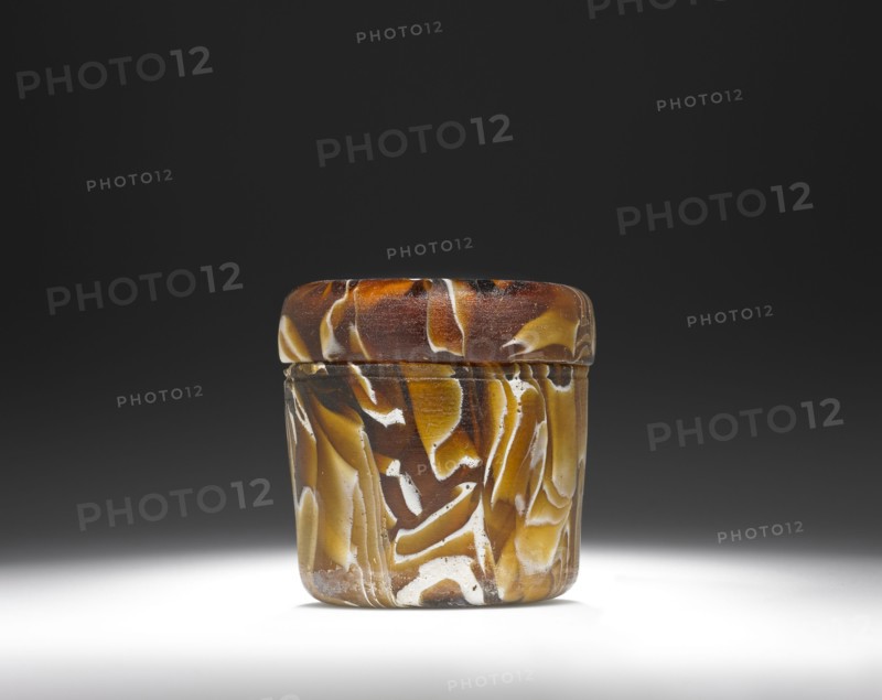 Lidded Pyxis; perhaps Italy; 1st century; Glass; 5.1 × 5.7 cm, 2 × 2 1,4 in