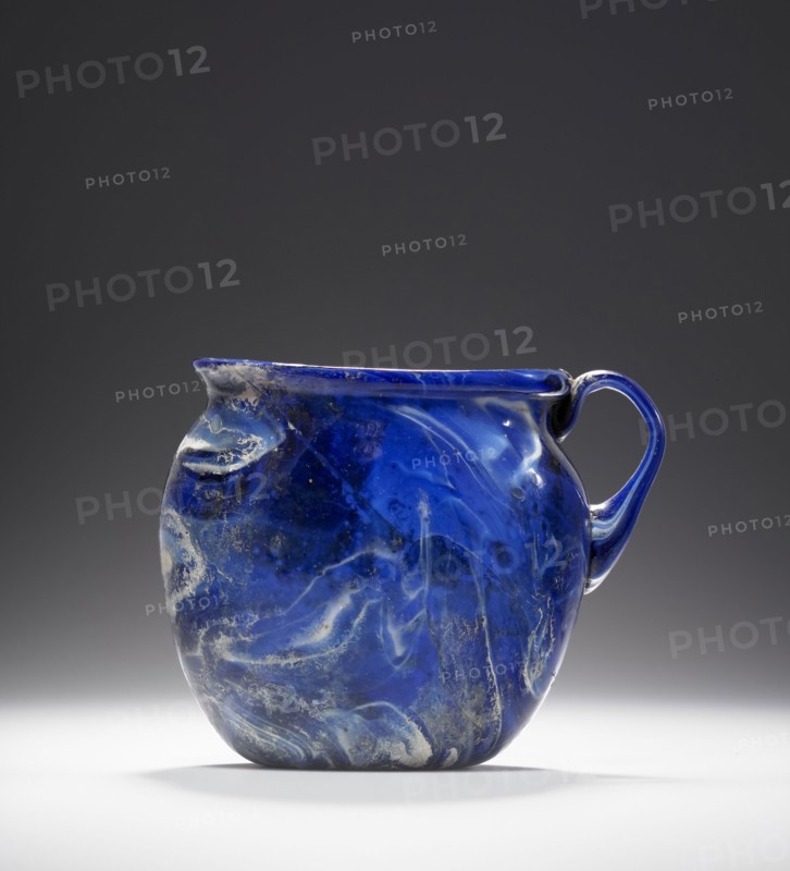 One-handled Cup; Eastern Mediterranean; perhaps 1st - 2nd century; Glass; 7 x 7 cm, 2 3,4 x 2 3,4 in