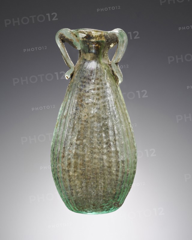 Basket Amphoriskos; Workshop of the Floating Handles, Roman, Eastern Mediterranean; 1st century; Glass; 8.3 cm, 3 1,4 in