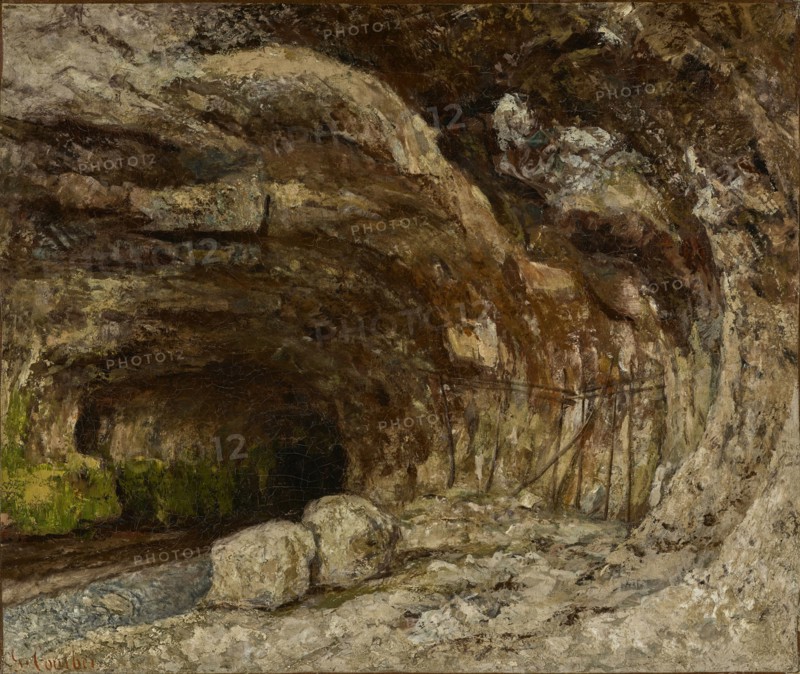 Grotto of Sarrazine near Nans-sous-Sainte-Anne; Gustave Courbet, French, 1819 - 1877, about 1864; Oil on canvas; 50.2 × 60 cm
