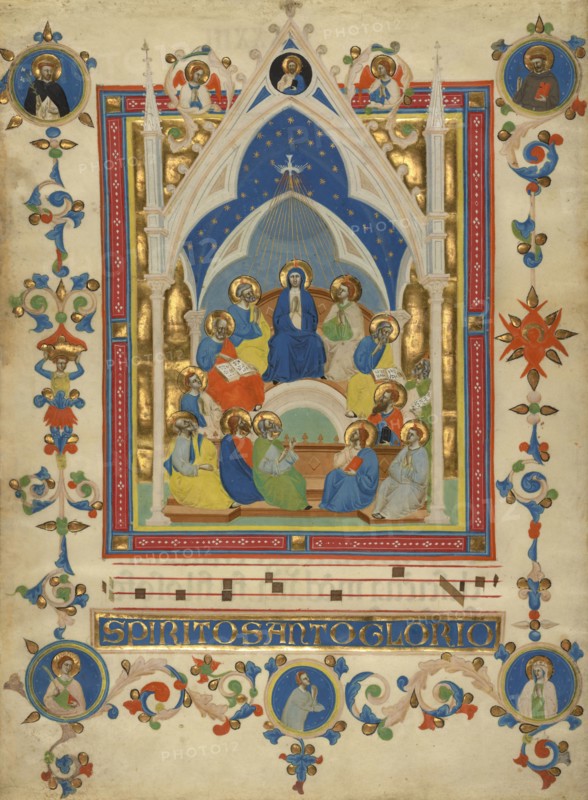 Pentecost; Master of the Dominican Effigies, Italian, active about 1325 - about 1355, Florence, Italy; about 1340; Tempera