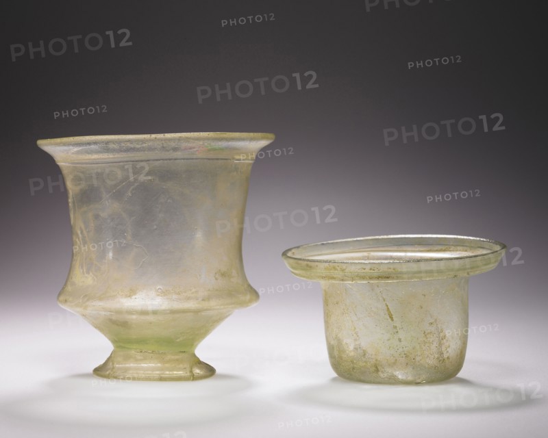 Beaker and Cup; Eastern Mediterranean; 1st - 2nd century; Glass; 2003.379