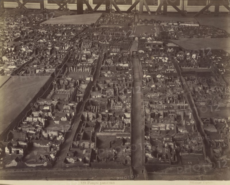 Model of the excavated ruins at Pompeii; Edizioni Esposito, Italian, active 1870s - 1890s, about 1875; Albumen silver print