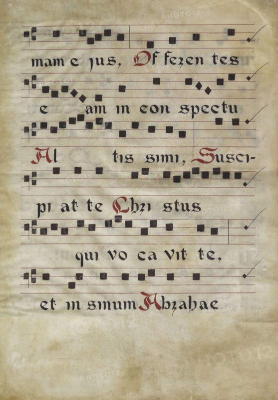 Music Text; Francesco di Antonio del Chierico, Italian, 1433 - 1484, Florence, Italy; third quarter of 15th century; Tempera
