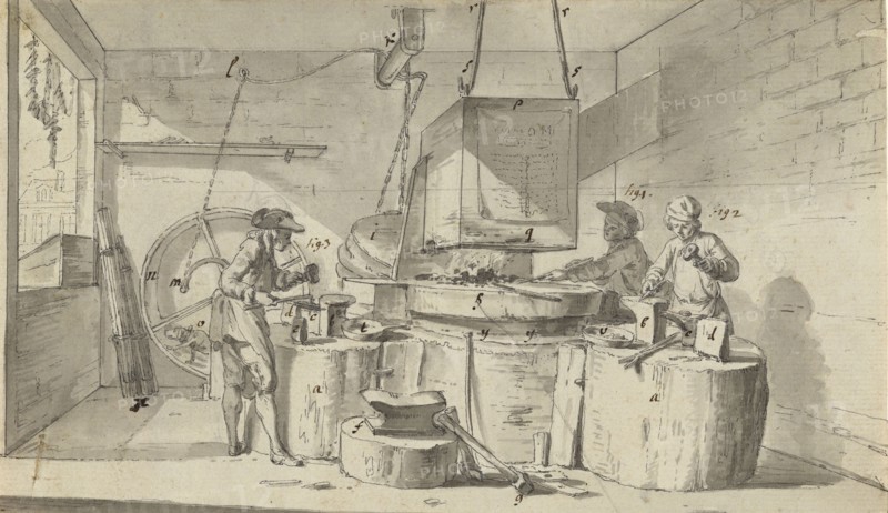 The Nail Makers; Jean-Michel Moreau le jeune, French, 1741 - 1814, about 1763; Pen and black ink and brush with gray wash
