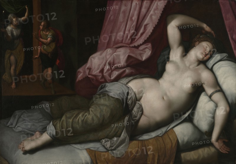 Paris Being Admitted to the Bedchamber of Helen; Jacob de Backer, Flemish, active 1545 - 1600, Italy; about 1585,1590