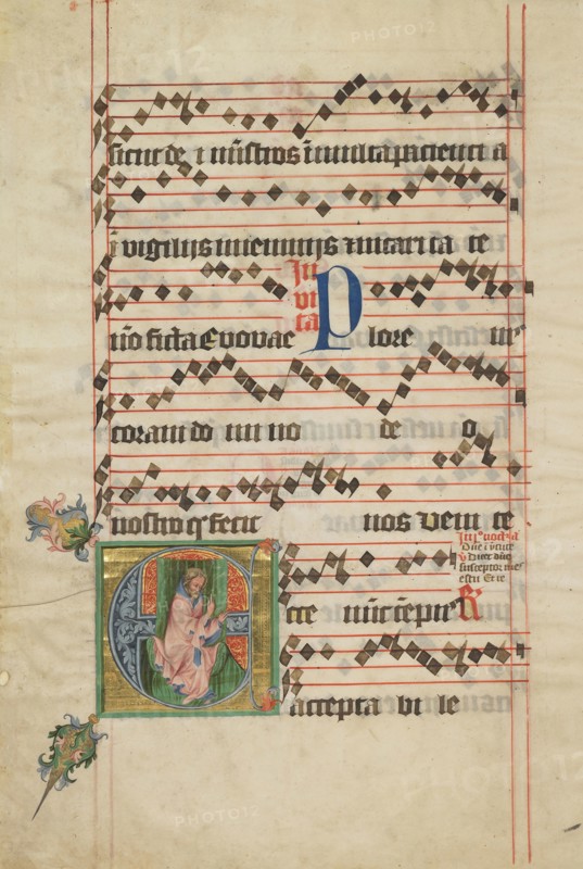 Initial E: The Prophet Isaiah; Circle of the Master of the Golden Bull, Bohemian, active about 1400 - 1405, Prague, Bohemia