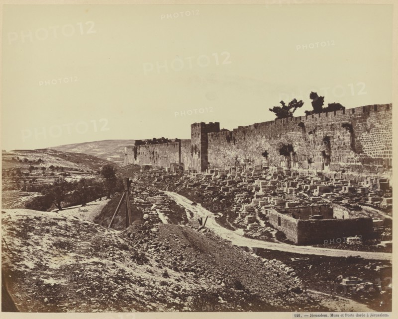 Jerusalem. Murs et Porte Dorée à Jérusalem; Félix Bonfils, French, 1831 - 1885, Jerusalem, Israel; about 1870 - 1880; Albumen