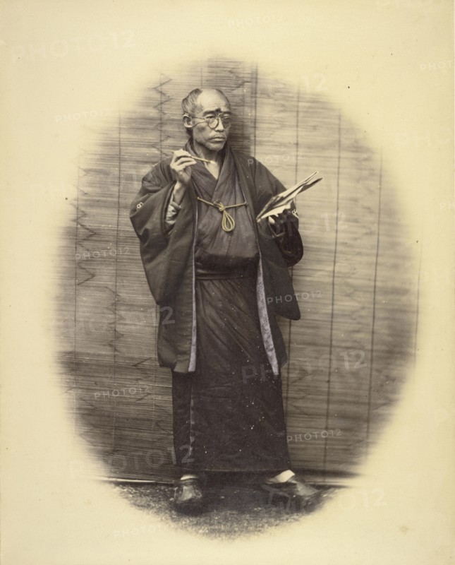 Our Chief Artist; Felice Beato, 1832 - 1909, Japan; 1868; Hand-colored Albumen silver print