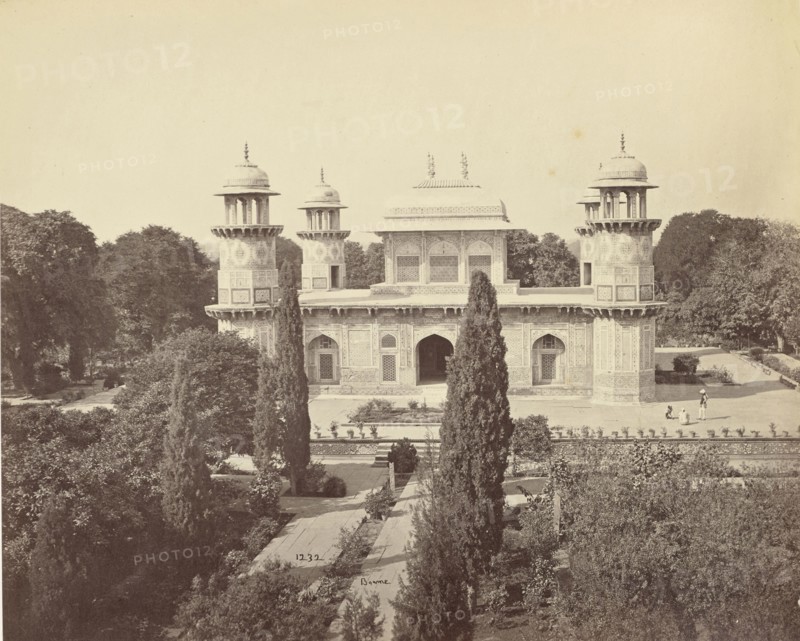 Agra; The Mausoleum of Prince Etmad-Dowlah, from the Gate; Samuel Bourne, English, 1834 - 1912, Agra, India; about 1866